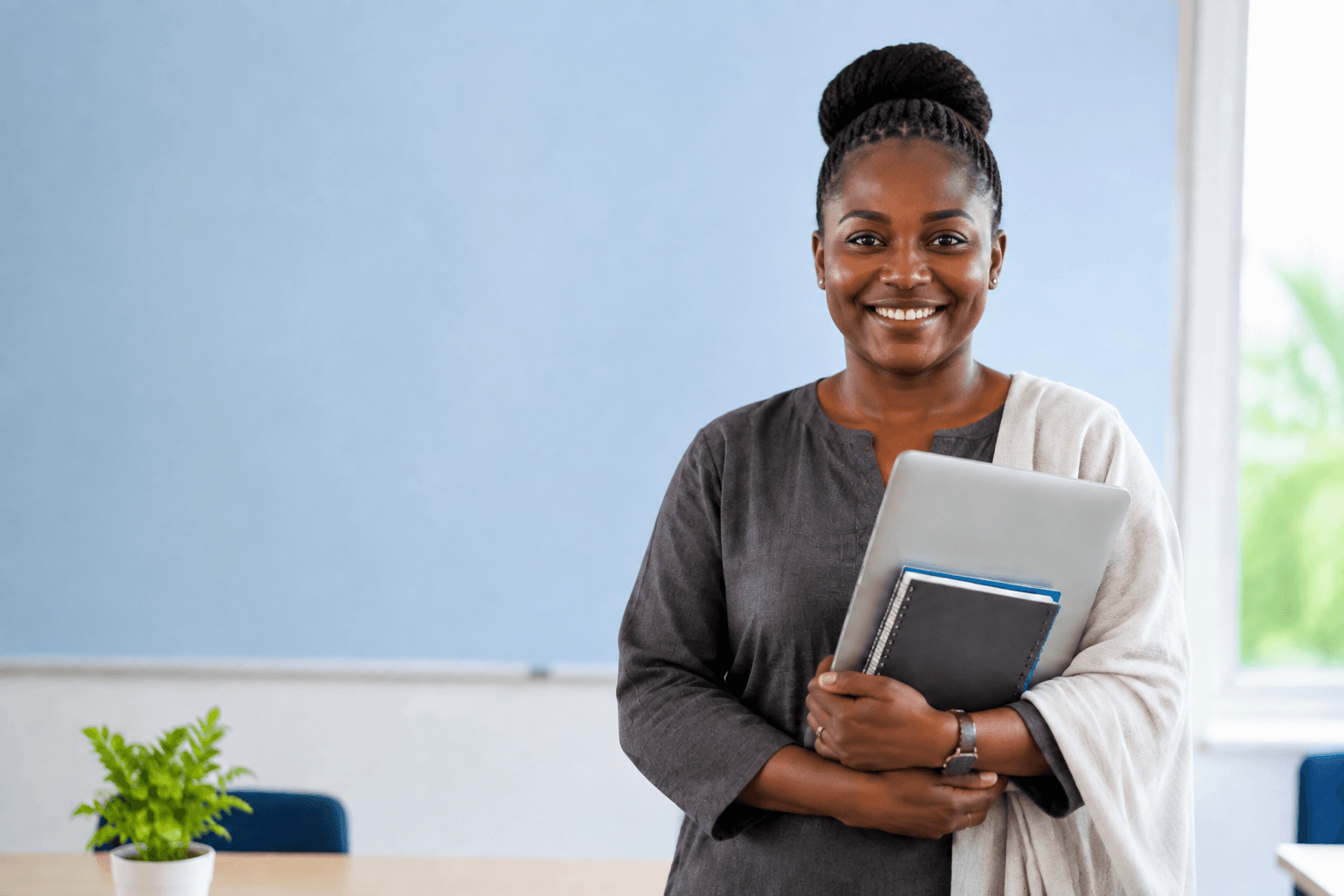 Black African school administrator